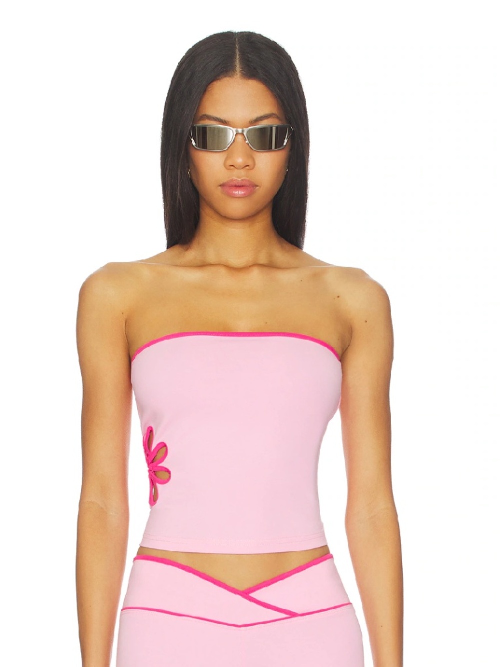 Revolve Pink Daisy Cutout Tube Top, Size XXS, I.AM.GIA